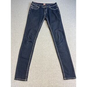 Revolt Jeans Womens 11 Dark Wash Skinny Stretch Denim Contrast Stitch Casual